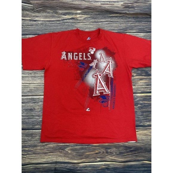 Los Angeles Angels MLB Majestic Men's Red Short Sleeve T-shirt Size Large - Picture 1 of 10